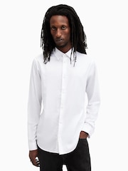 AllSaints White Echo Long Sleeve Shirt - Image 1 of 5