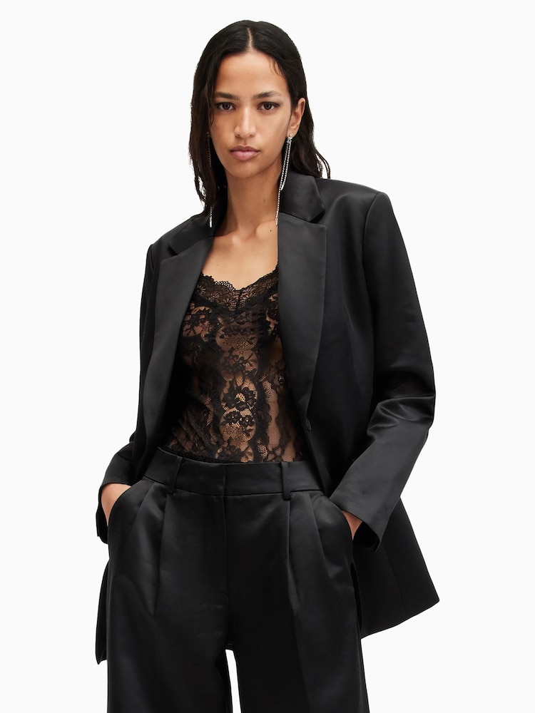 AllSaints Black Sae Blazer - Image 1 of 7
