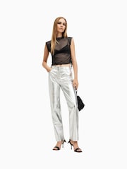 AllSaints Black Adara Lace Tank - Image 3 of 7