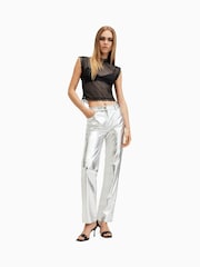 AllSaints Black Adara Lace Tank - Image 5 of 7