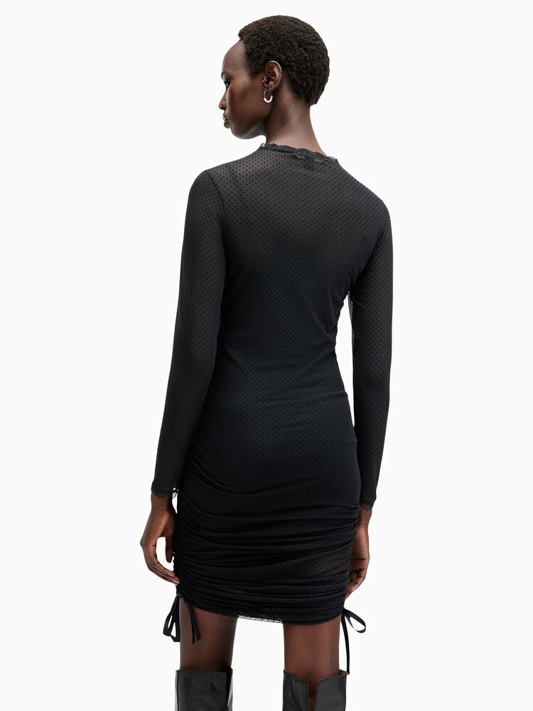 AllSaints Black Adara Lace Dress - Image 7 of 8