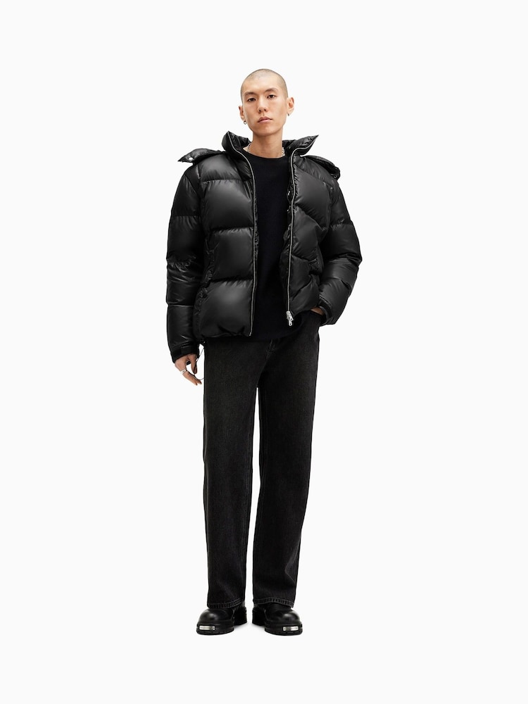 AllSaints Black Lupin Puffer Jacket - Image 2 of 7