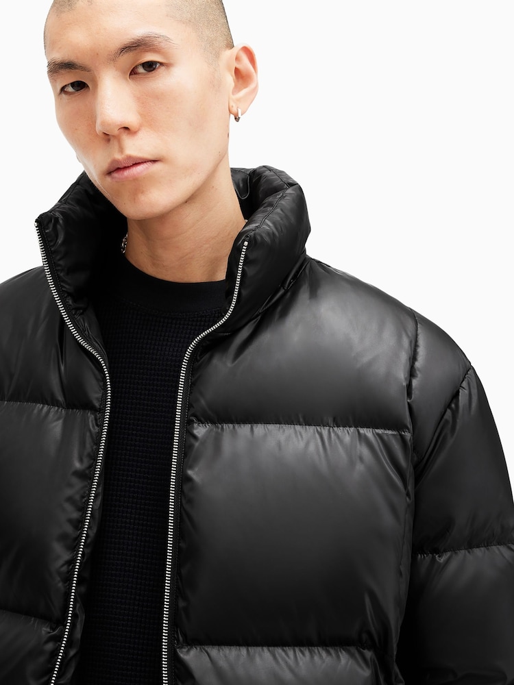 AllSaints Black Lupin Puffer Jacket - Image 6 of 7