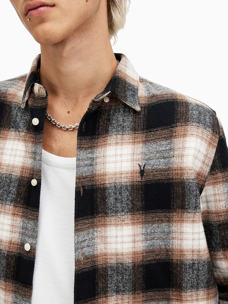 AllSaints Orange Mercy Long Sleeve Shirt - Image 2 of 7