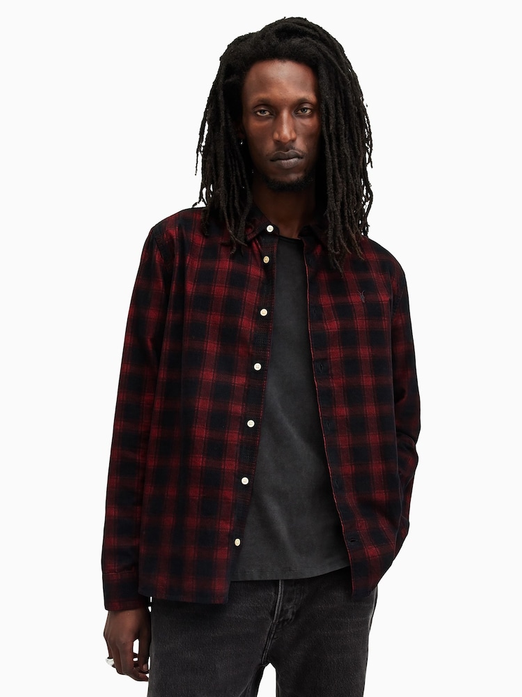 AllSaints Blue Manray Long Sleeves Shirt - Image 1 of 8