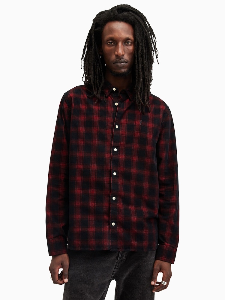 AllSaints Blue Manray Long Sleeves Shirt - Image 5 of 8