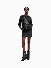 AllSaints Black Amelie Shatter Cotton T-Shirt - Image 5 of 7