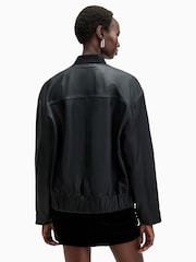 AllSaints Black Yara Lea Bomber Jacket - Image 8 of 9