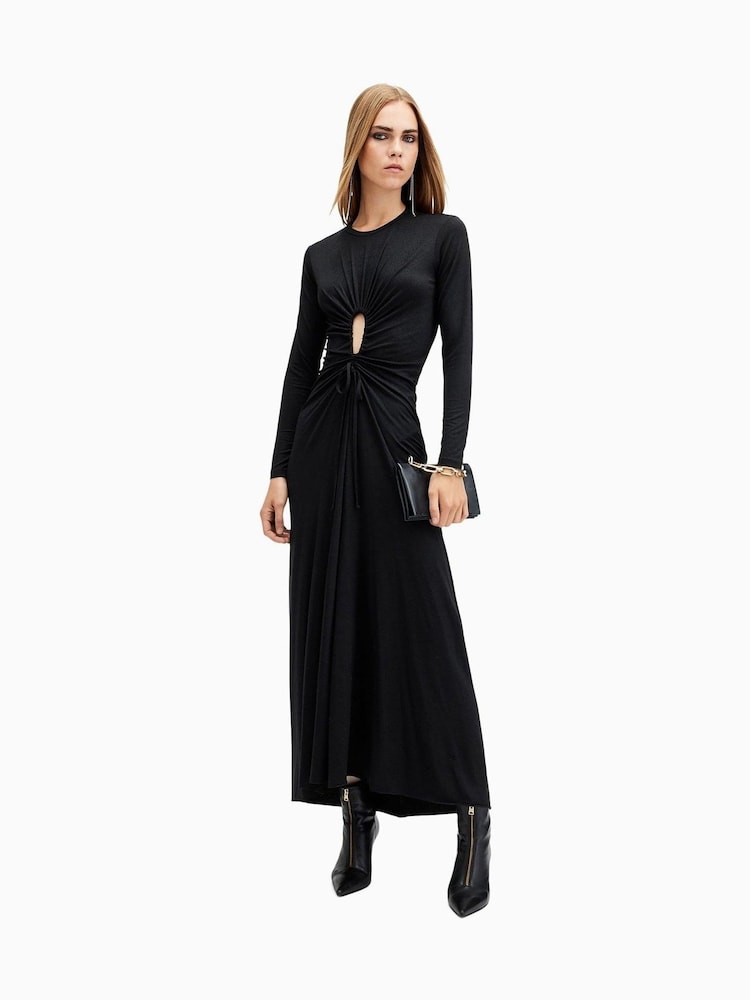 AllSaints Black Xylia Long Sleeves Dress - Image 1 of 6