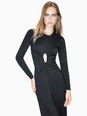 AllSaints Black Xylia Long Sleeves Dress - Image 5 of 6