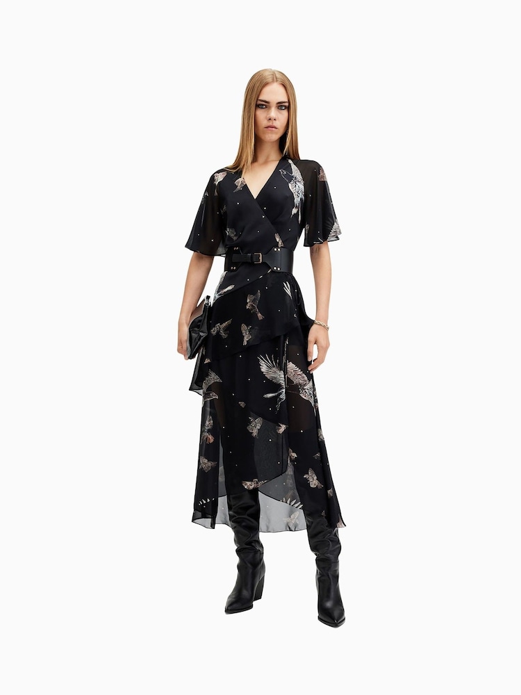 AllSaints Black Alana Dress - Image 1 of 7