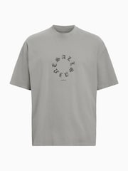 AllSaints Grey Fraktur Short Sleeve Crew Neck Cotton T-Shirt - Image 8 of 8