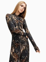 AllSaints Black Mina Dress - Image 4 of 6