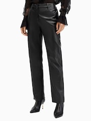 AllSaints Black Saige Lea Trousers - Image 2 of 8