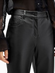 AllSaints Black Saige Lea Trousers - Image 3 of 8