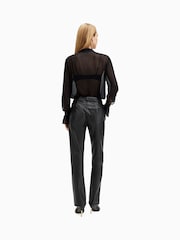 AllSaints Black Saige Lea Trousers - Image 7 of 8