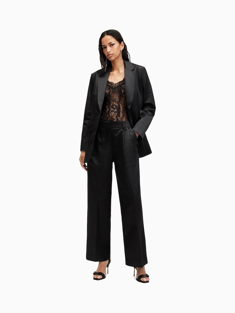 AllSaints Black Sae Trousers - Image 1 of 7