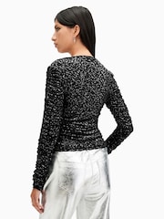 AllSaints Black Eris Leppo Top - Image 5 of 6