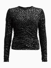 AllSaints Black Eris Leppo Top - Image 6 of 6