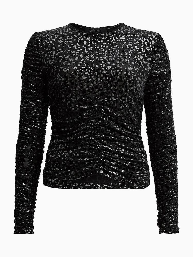 AllSaints Black Eris Leppo Top - Image 6 of 6