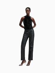 AllSaints Black Bellatrix Velvet Top - Image 5 of 8