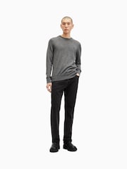 AllSaints Grey Mode Merino Crew Neck Jumper - Image 4 of 6