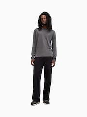 AllSaints Grey Brace Long Sleeve Crew Neck 100% Organic Cotton T-Shirt - Image 4 of 6