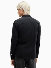 AllSaints Black Birchwood Long Sleeve Shirt - Image 6 of 7