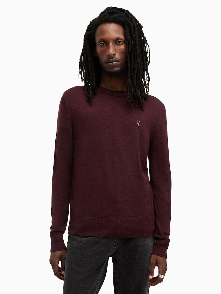 AllSaints Red Mode Merino Crew Neck Jumper - Image 1 of 6