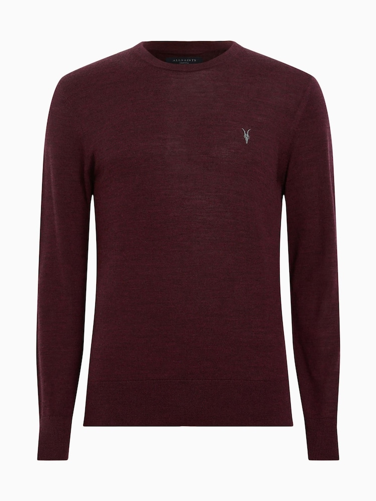 AllSaints Red Mode Merino Crew Neck Jumper - Image 6 of 6