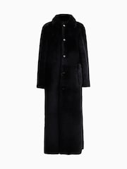 AllSaints Black Serra Maxi Shearling 100% Cotton Coats - Image 10 of 10