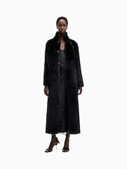 AllSaints Black Serra Maxi Shearling 100% Cotton Coats - Image 8 of 10