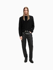 AllSaints Black Hades Crew Neck Jumper - Image 3 of 7