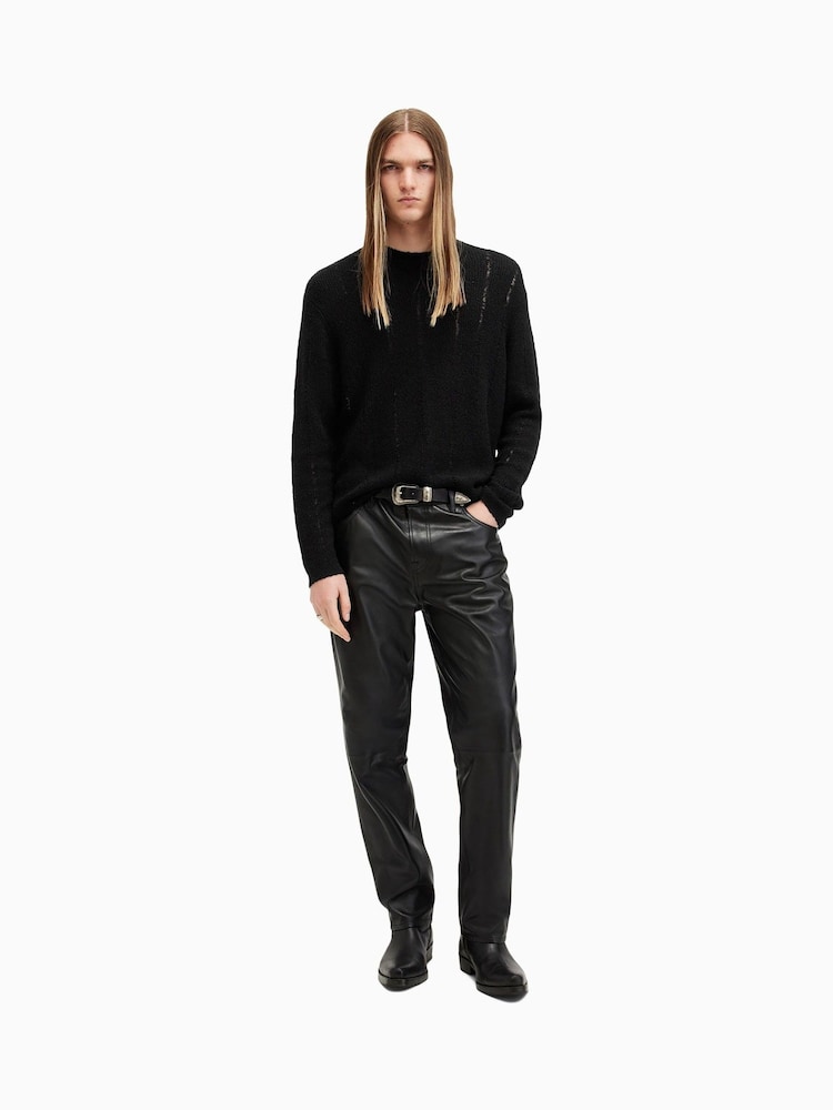AllSaints Black Hades Crew Neck Jumper - Image 3 of 7