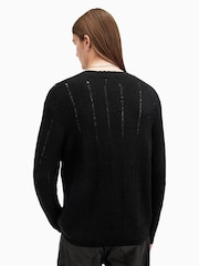 AllSaints Black Hades Crew Neck Jumper - Image 5 of 7