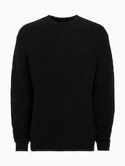 AllSaints Black Hades Crew Neck Jumper - Image 7 of 7