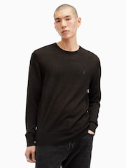 AllSaints Brown Mode Merino Crew Neck Jumper - Image 1 of 6