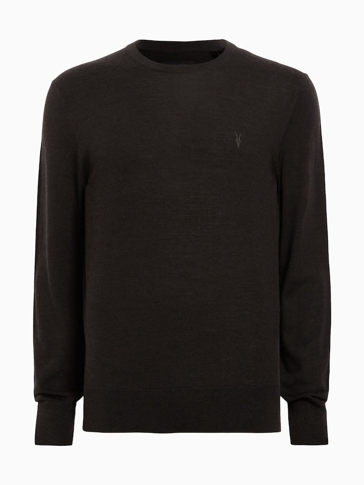 AllSaints Brown Mode Merino Crew Neck Jumper - Image 6 of 6