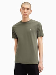 AllSaints Green/Brown/Black Brace Short Sleeves Crew T-Shirts 3 Pack - Image 2 of 7