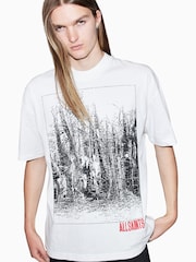 AllSaints White Bracken Short Sleeve Crew Neck Cotton T-Shirt - Image 1 of 7