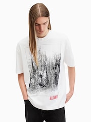 AllSaints White Bracken Short Sleeve Crew Neck Cotton T-Shirt - Image 4 of 7