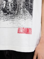 AllSaints White Bracken Short Sleeve Crew Neck Cotton T-Shirt - Image 5 of 7