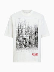 AllSaints White Bracken Short Sleeve Crew Neck Cotton T-Shirt - Image 7 of 7