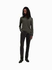 AllSaints Green Mode Merino Crew Neck Jumper - Image 3 of 5