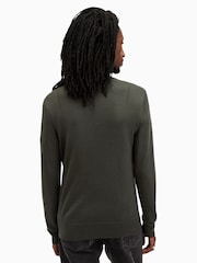 AllSaints Green Mode Merino Crew Neck Jumper - Image 4 of 5