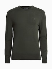 AllSaints Green Mode Merino Crew Neck Jumper - Image 5 of 5