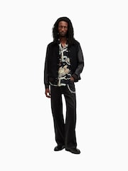AllSaints Black Buzzard Short Sleeve Shirt - Image 3 of 5