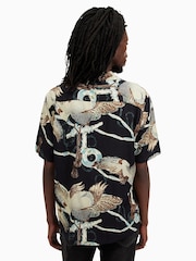 AllSaints Black Buzzard Short Sleeve Shirt - Image 5 of 5