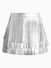 AllSaints Silver Aisha Foil Skirt - Image 7 of 7
