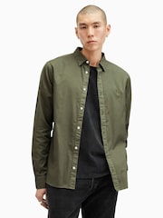 AllSaints Green Hawthorne Long Sleeves Shirt - Image 1 of 7